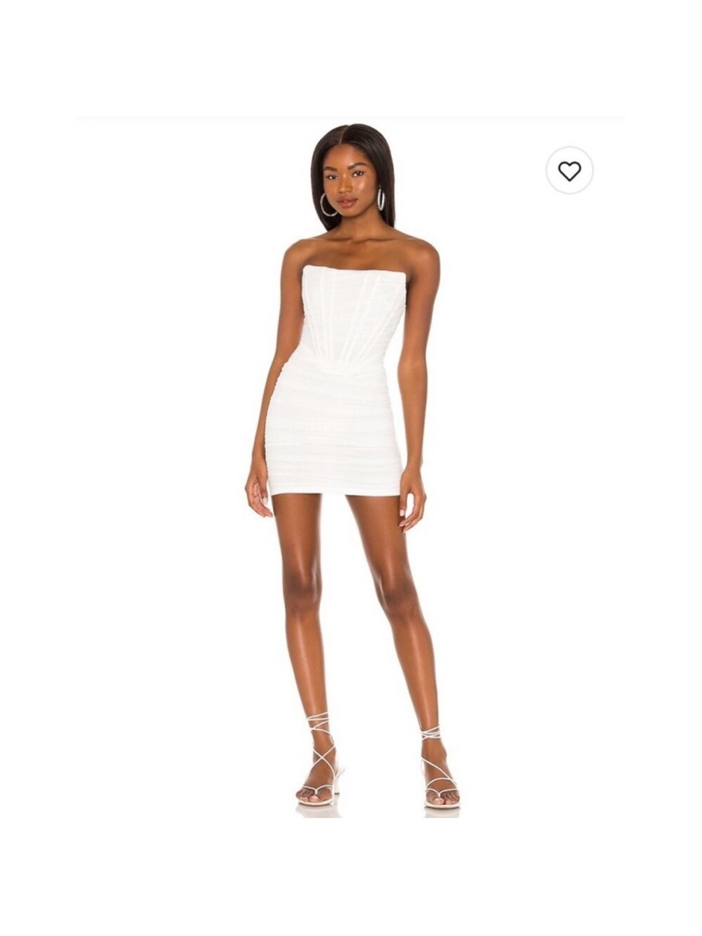 Superdown Sonya Bustier Mesh Dress in white